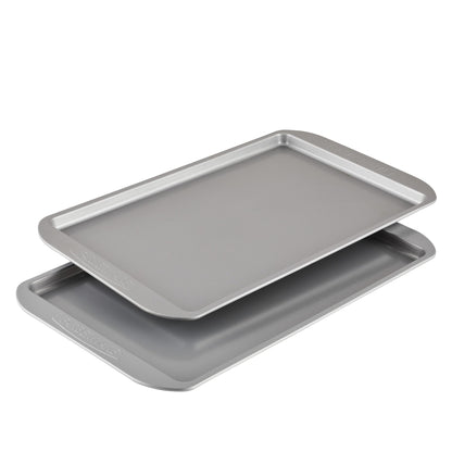 Farberware Nonstick Bakeware 3-Piece Cookie Pan Set for Baking, Gray