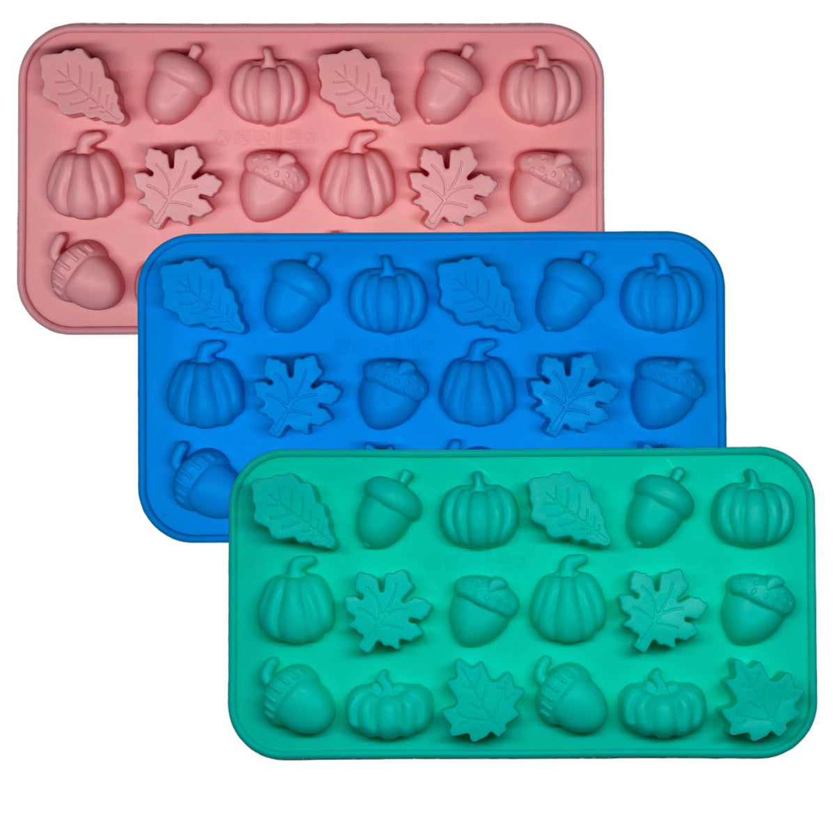Pumpkin Silicone Mold - 4Pcs 3D Fall Silicone Mold Thanksgiving Candy Mold Autumn Maple Leaf Acorn shape Chocolate Mold Soap Candy Cake Pan Baking Molds for Cake Cupcake Decoration