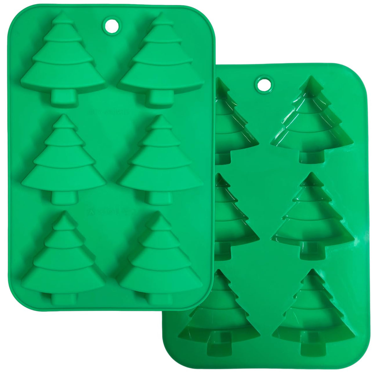 Christmas Silicone Molds, Large Size Xmas 3D Christmas Baking Mold with Scraper for Cakes, Handmade Soap, Chocolate, Jello, soap, Candy and Candles (Green)