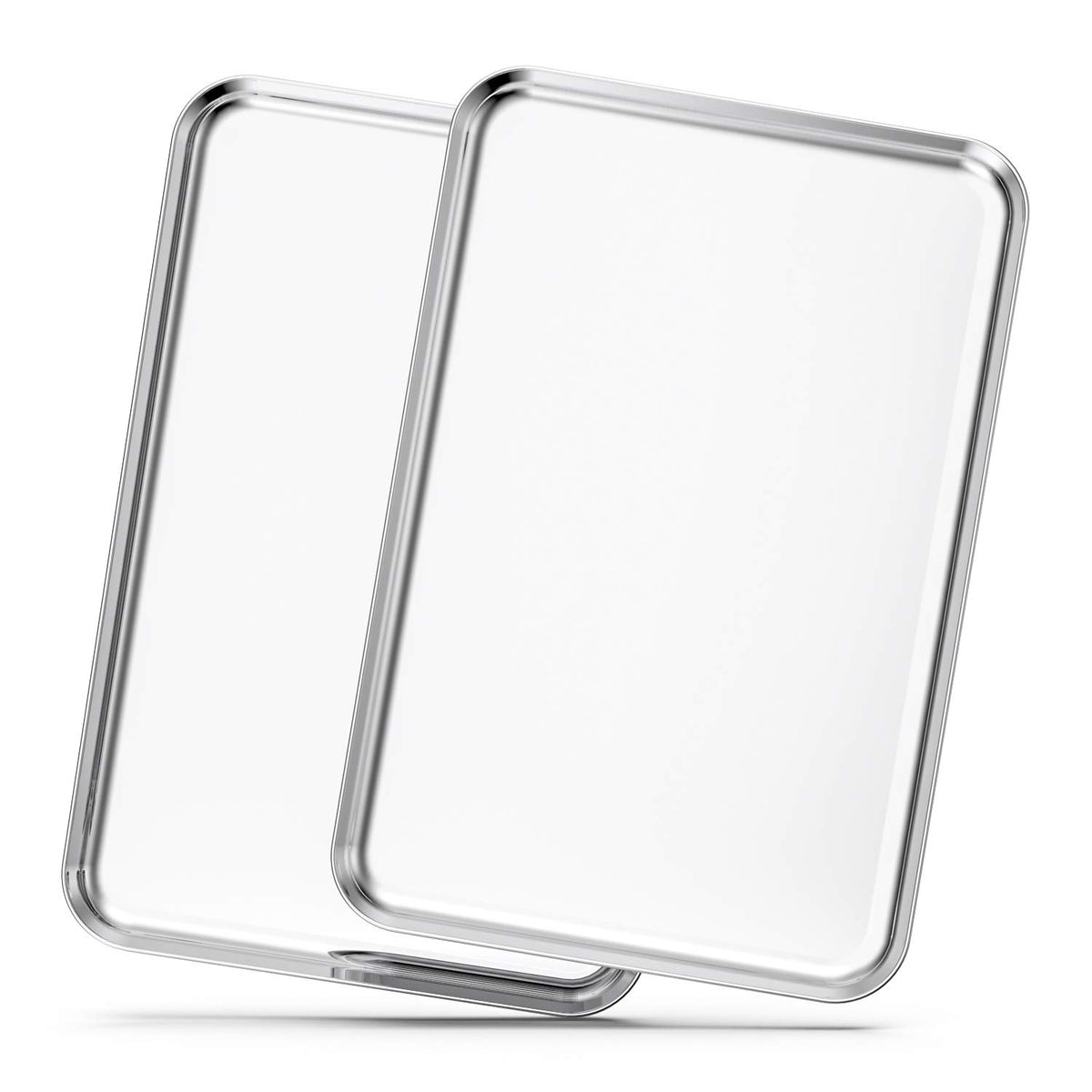 Baking Sheet Set of 2, Bastwe 18 inch Commercial Grade Stainless Steel Baking Pan, Professional Bakeware Oven Tray, Healthy & Non-toxic, Rust Free & Mirror Finish, Easy Clean & Dishwasher Safe