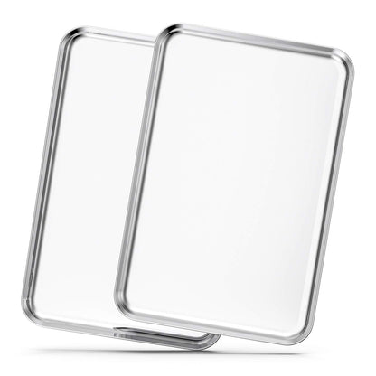 Baking Sheet Set of 2, Bastwe 18 inch Commercial Grade Stainless Steel Baking Pan, Professional Bakeware Oven Tray, Healthy & Non-toxic, Rust Free & Mirror Finish, Easy Clean & Dishwasher Safe