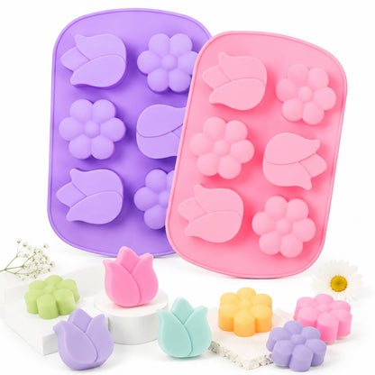 SJ Rectangle Soap Mold Set, 3-Pack 6-Cavity Silicone Soap Molds