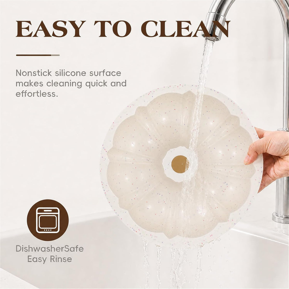 Vinino 10 Inch Silicone Cake Pans, Gelatin Dessert Molds, 2 Pack, Cream