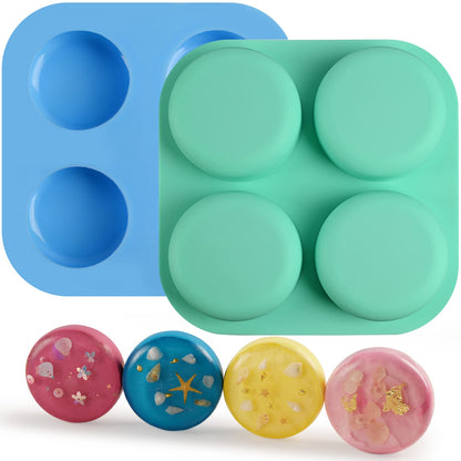Sakolla 6-Cavity Flower Soap Molds Silicone, 2 Pack Tulip Different Flower Shapes Silicone Molds for Soap, Lotion Bar, Bath Bombs, Chocolate, Candy Baking Molds Jelly, Ice Cube Tray