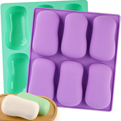 Sakolla 6-Cavity Flower Soap Molds Silicone, 2 Pack Tulip Different Flower Shapes Silicone Molds for Soap, Lotion Bar, Bath Bombs, Chocolate, Candy Baking Molds Jelly, Ice Cube Tray