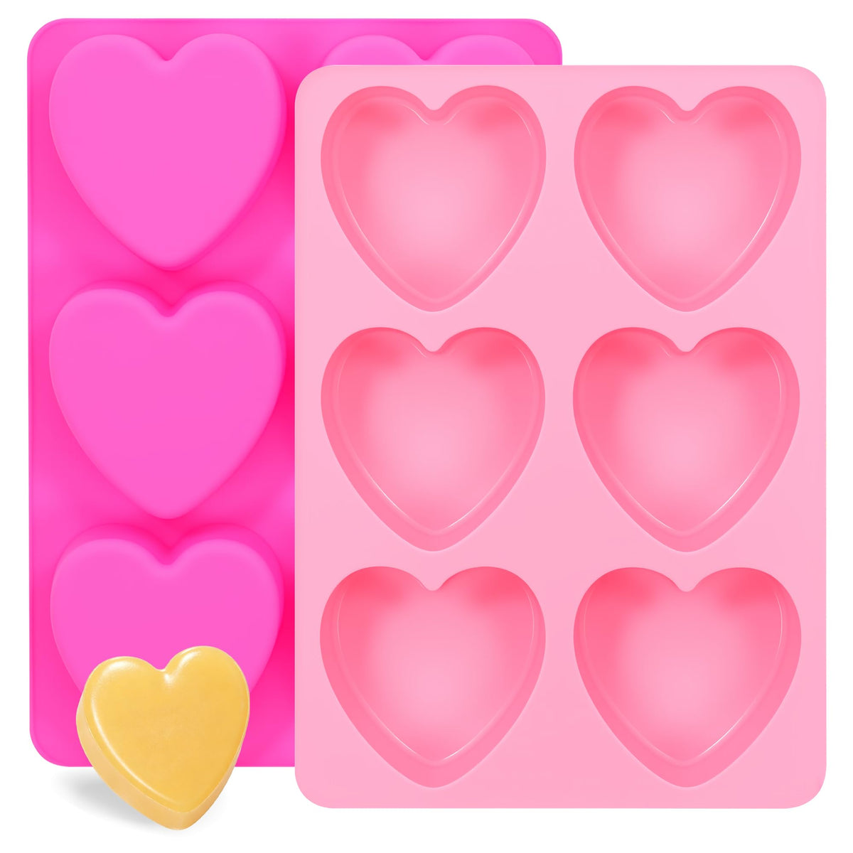 SJ Rectangle Soap Mold Set, 3-Pack 6-Cavity Silicone Soap Molds