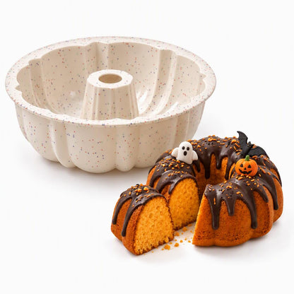 Vinino 10 Inch Silicone Cake Pans, Gelatin Dessert Molds, 2 Pack, Cream