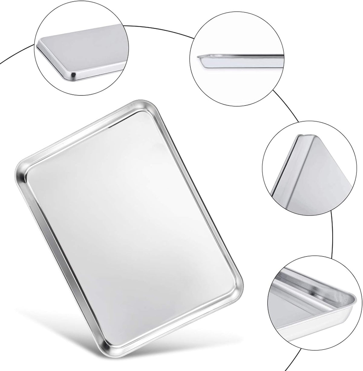 TeamFar Baking Sheet, 20" x 14" x 1" Stainless Steel Cookie Sheet Pans