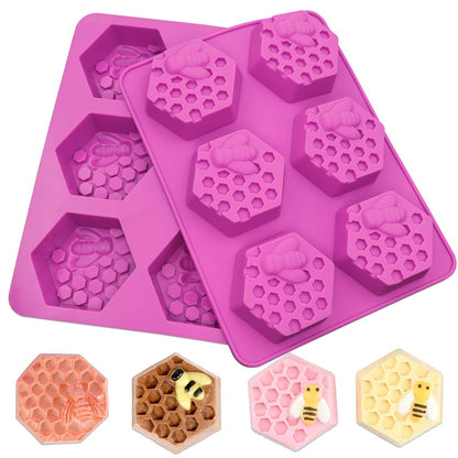 Sakolla 6-Cavity Flower Soap Molds Silicone, 2 Pack Tulip Different Flower Shapes Silicone Molds for Soap, Lotion Bar, Bath Bombs, Chocolate, Candy Baking Molds Jelly, Ice Cube Tray