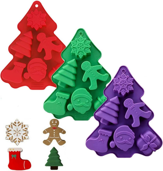 3 Pack Christmas Silicone Molds for Making Chocolate,Candy,Soap