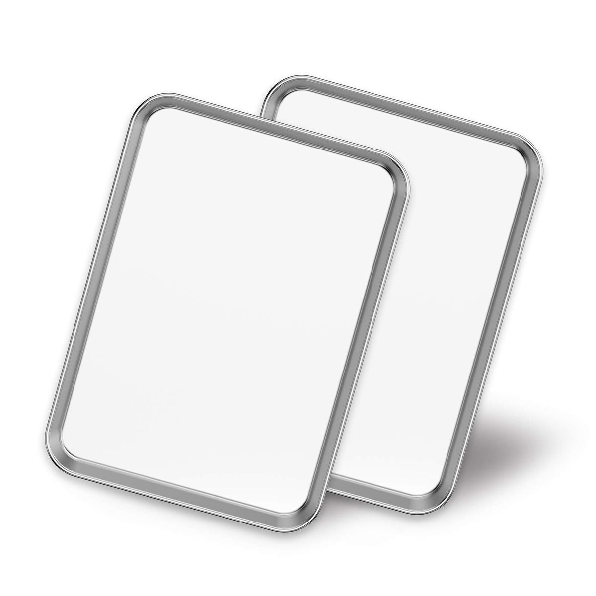 Baking Sheet Set of 2, Bastwe 18 inch Commercial Grade Stainless Steel Baking Pan, Professional Bakeware Oven Tray, Healthy & Non-toxic, Rust Free & Mirror Finish, Easy Clean & Dishwasher Safe