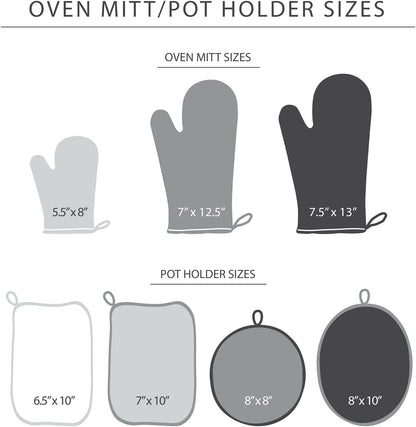 KITCHENAID Ribbed Soft Silicone Oven Mitt 2-Pack Set, 7.5"x13", Charcoal Grey