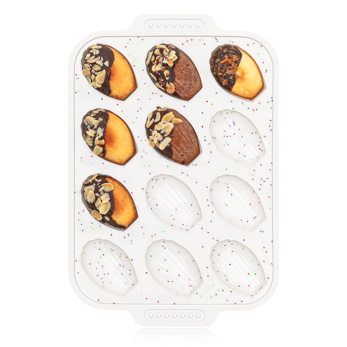 Vinino 2-Pack Silicone Madeleine Pans for Baking with Reinforced Frame