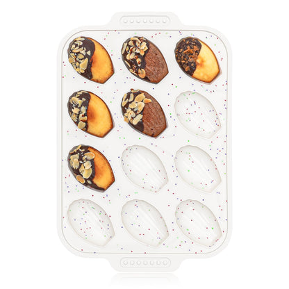 Vinino 2-Pack Silicone Madeleine Pans for Baking with Reinforced Frame