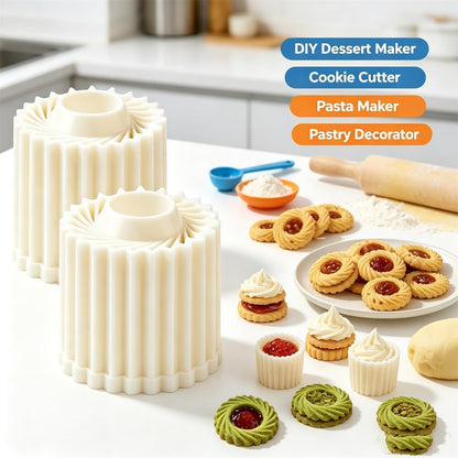 2Pcs Creative Double-Ended Pastry Mold, 2-in-1 Double-Sided Pastry Mold for DIY Desserts, Detachable ABS Baking Tool for Homemade Desserts Household Pastry