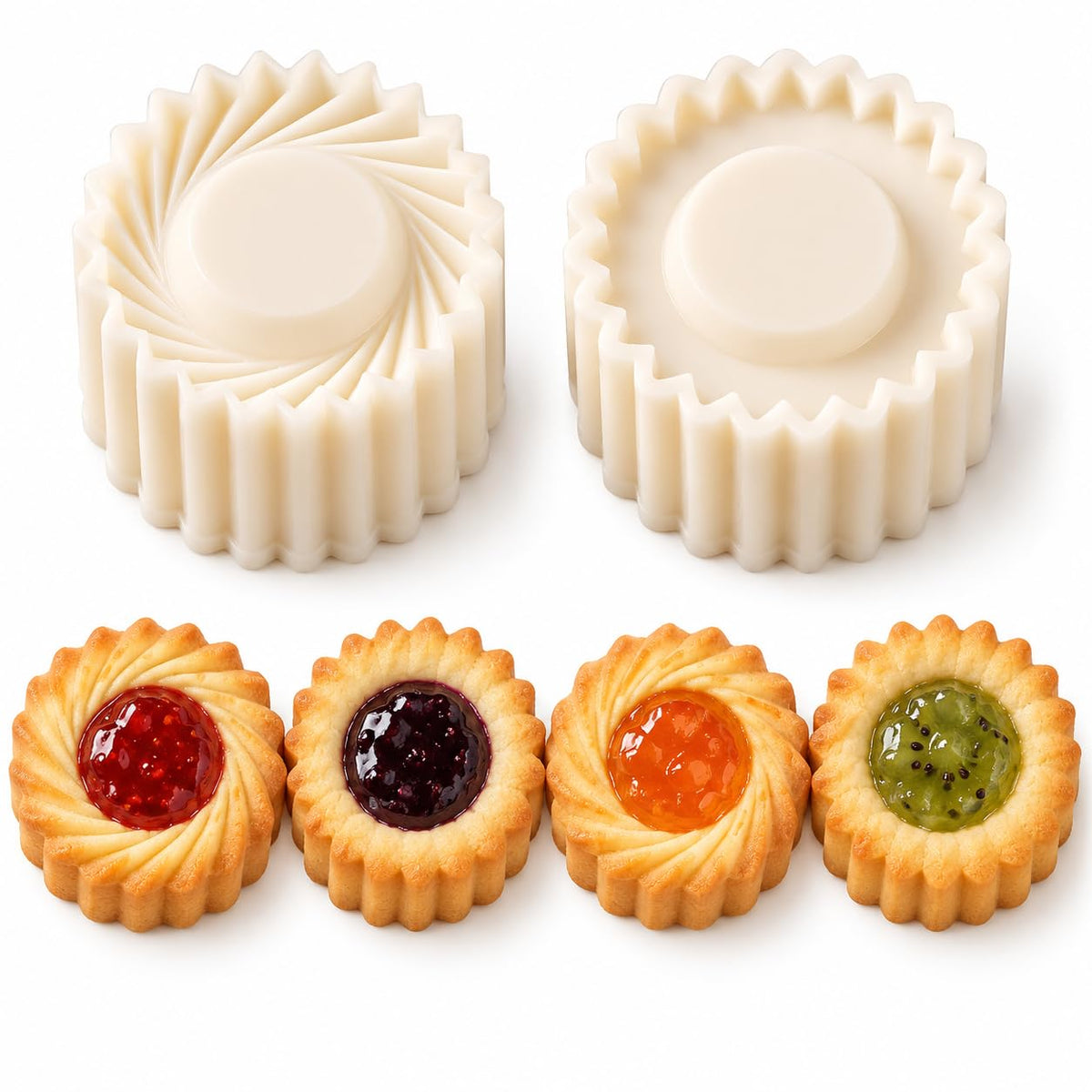 Christmas Tree Cookie Press, Double-Sided Pastry Mold Set, 2-Pack