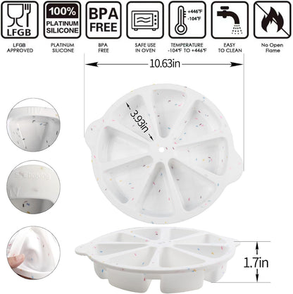 SHEbaking Scone Pan Silicone Scone Molds Scone Pans for Baking 8-Cavity Wedge Pan Slice Cake Mold for Pie,Pizza,Brownies BPA free