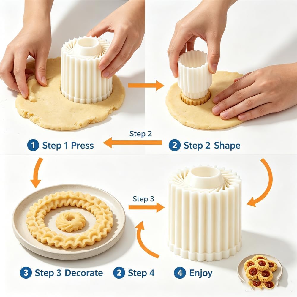 2Pcs Creative Double-Ended Pastry Mold, 2-in-1 Double-Sided Pastry Mold for DIY Desserts, Detachable ABS Baking Tool for Homemade Desserts Household Pastry