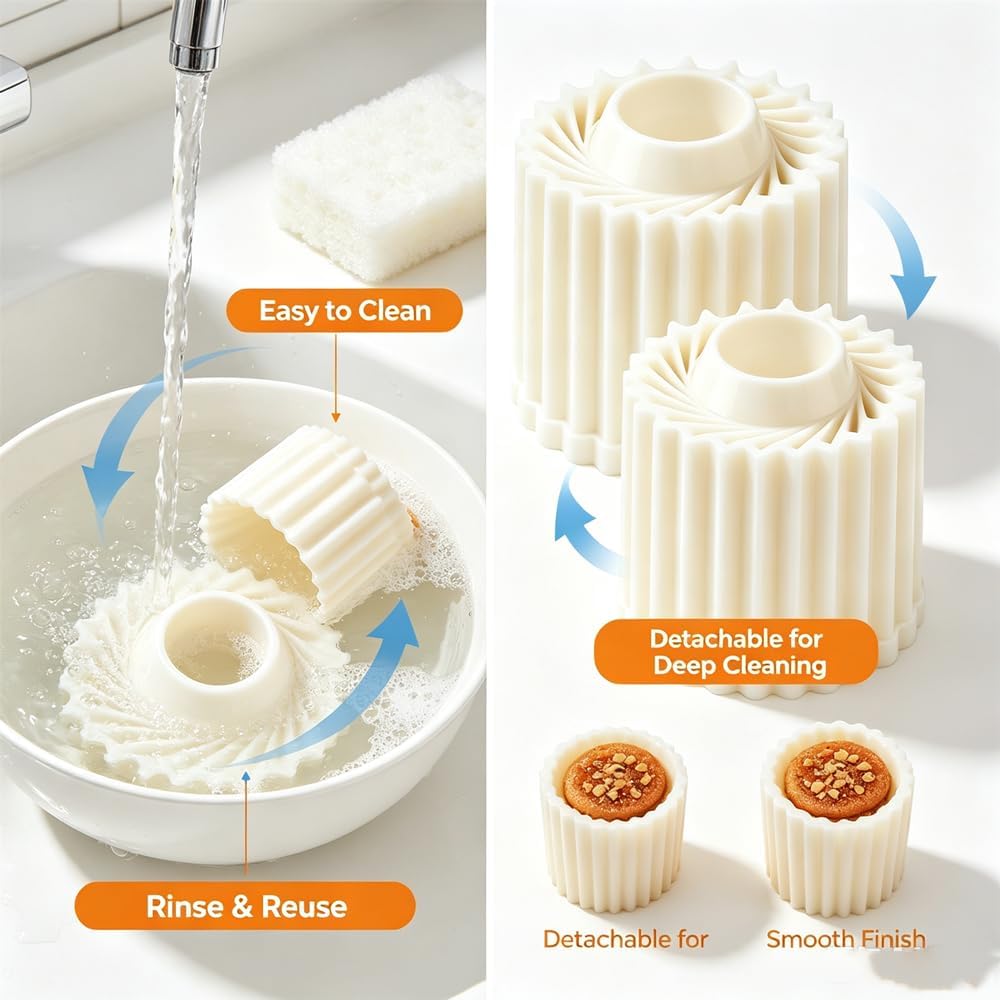 2Pcs Creative Double-Ended Pastry Mold, 2-in-1 Double-Sided Pastry Mold for DIY Desserts, Detachable ABS Baking Tool for Homemade Desserts Household Pastry