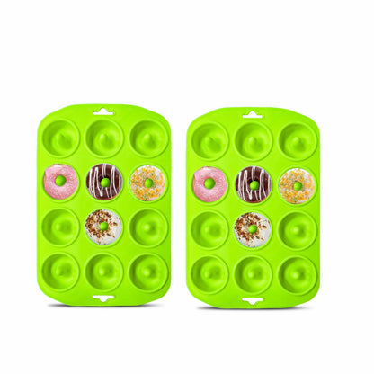12 hole Silicone Donut Pan Non-Stick - Bite Size Donut Pans for baking