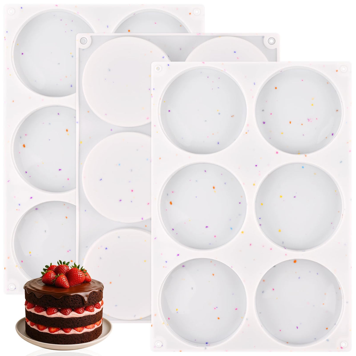 HUAKENER 2 Pcs Mini Fluted Cake Pan, 6-Cavity Fluted Tube Cake Pan