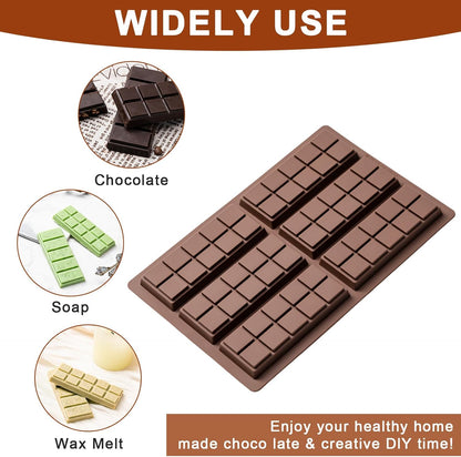 Chocolate Bar Mold，Non-Stick Chocolate Molds，100% Food Grade Silicone Mold