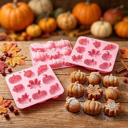 Halloween Pumpkin Maple Leaf Acorn Silicone Molds for Baking, 1Pcs