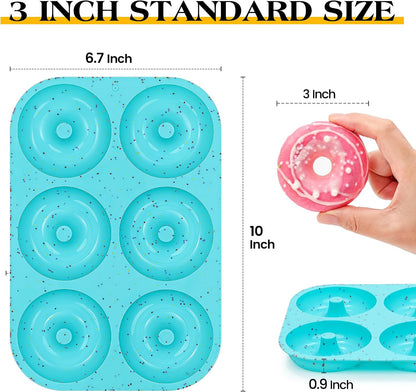 CAKETIME 3 Inch Silicone Donut Pan for Baking Nonstick Doughnut Mold(3 Pcs)