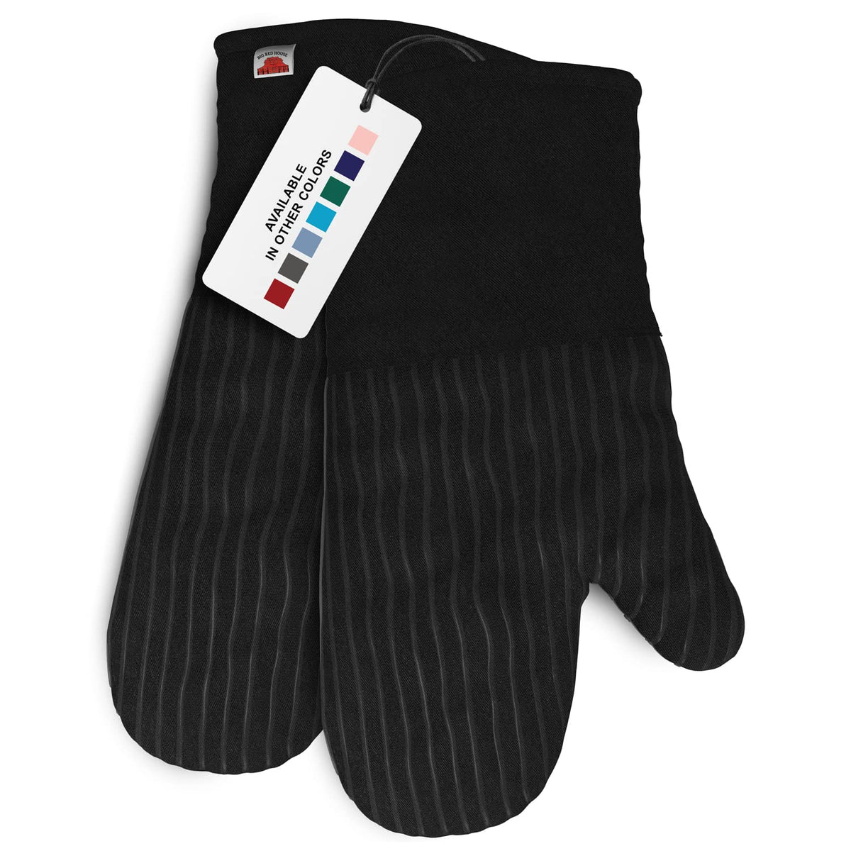 Silicone Oven Mitts - Gray Set of 2-12.5" - Heat Resistant to 536 F / 280 C Kitchen Gloves - Professional Grade Protection Hot Cooking Baking