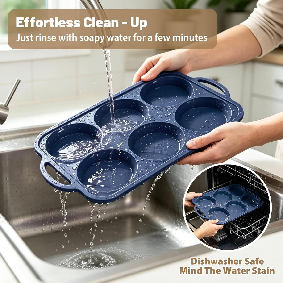 4 Inch Jumbo Silicone Muffin Top Pan with Frame Non Stick Egg Mold Baking
