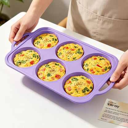 4 Inch Jumbo Silicone Muffin Top Pan with Frame Non Stick Egg Mold Baking