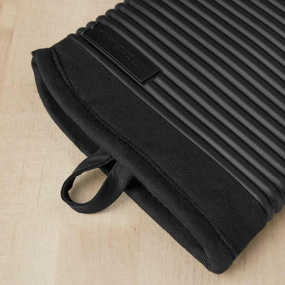 KITCHENAID Ribbed Soft Silicone Oven Mitt 2-Pack Set, Matte Black, 7.5"x13"