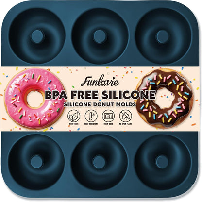Large Silicone Donut Pan for Baking,9 Cavity Non-Stick Food Molds