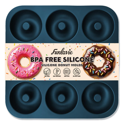 Large Silicone Donut Pan for Baking,9 Cavity Non-Stick Food Molds