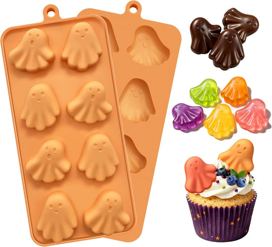 2pcs Ghost Candy Molds Halloween Chocolate Mold Halloween Ghost Baking Mold
