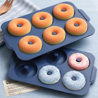 Nonstick Silicone Donut Pan: 3.5 Inch Doughnut Baking Mold with Frame