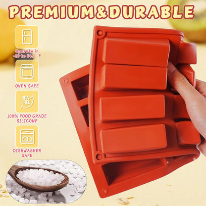 3Pcs Silicone Granola Bar Mold, 12-Cavity Rectangle Silicone Chocolate Bar Mold for Baking Chocolate Bars, Non-stick Candy Chocolate Bar Mold for Truffle, Ganache, Cheesecake, Butter