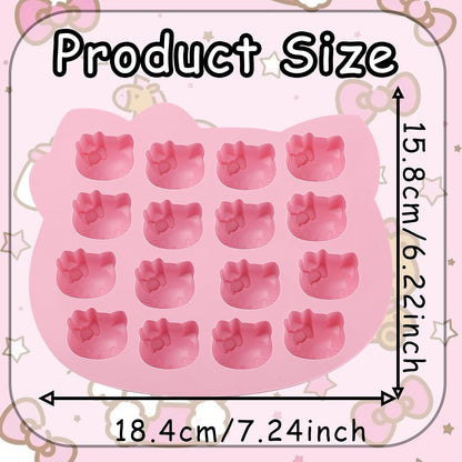 Cute Kitten Chocolate Silicone Mold, Silicone Candy Molds 16 Cavity