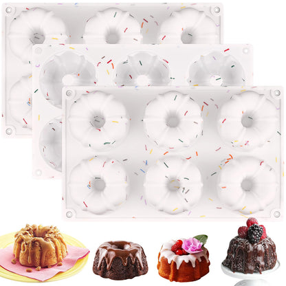 HUAKENER 2 Pcs Mini Fluted Cake Pan, 6-Cavity Fluted Tube Cake Pan