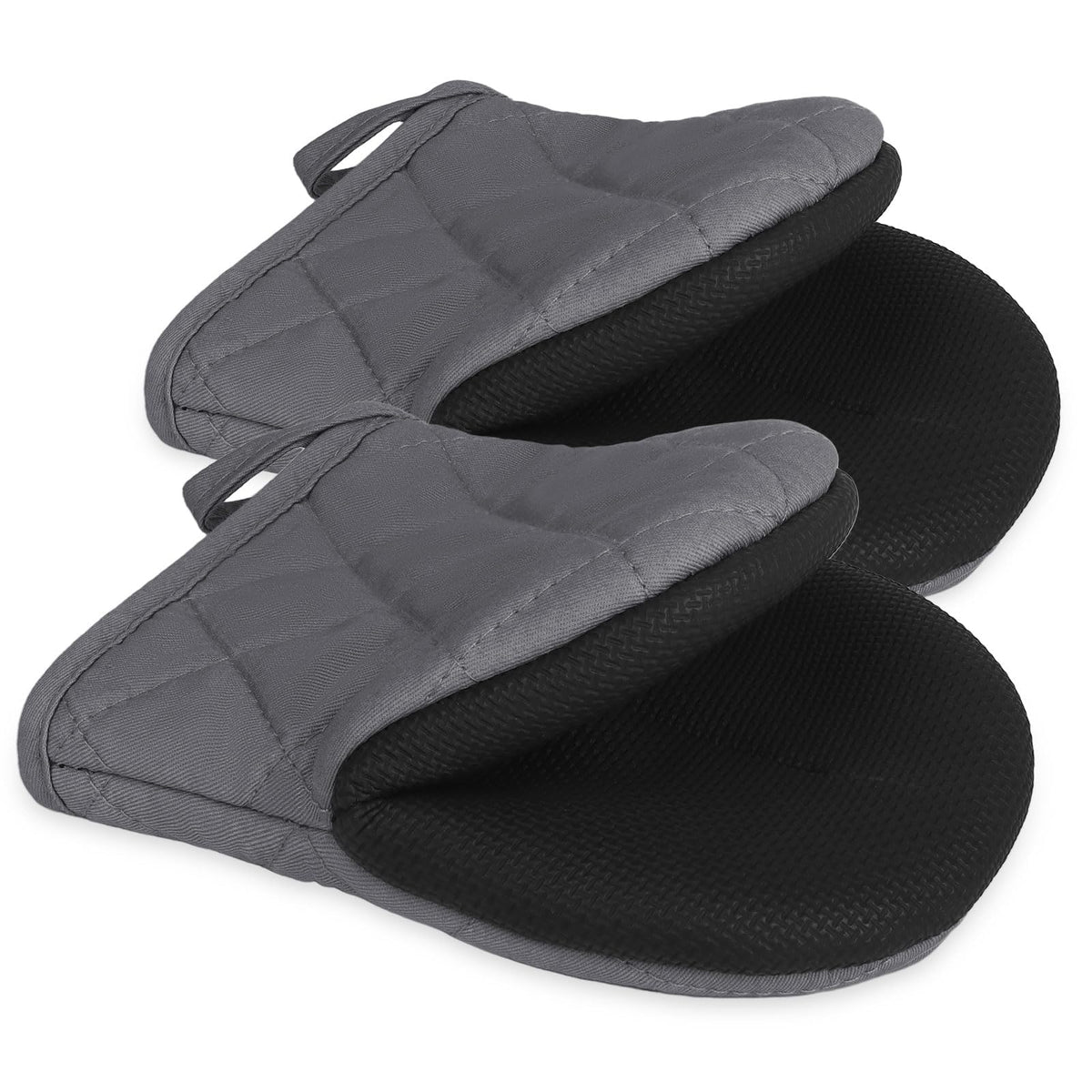 Goldmeet Mini Oven Mitts 2-Pack, 7"x5.5", 500°F Silicone Grip, Taro Purple