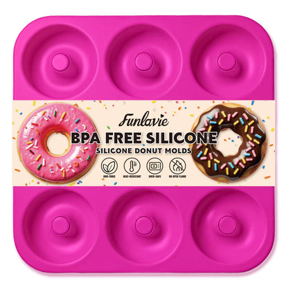 Large Silicone Donut Pan for Baking,9 Cavity Non-Stick Food Molds