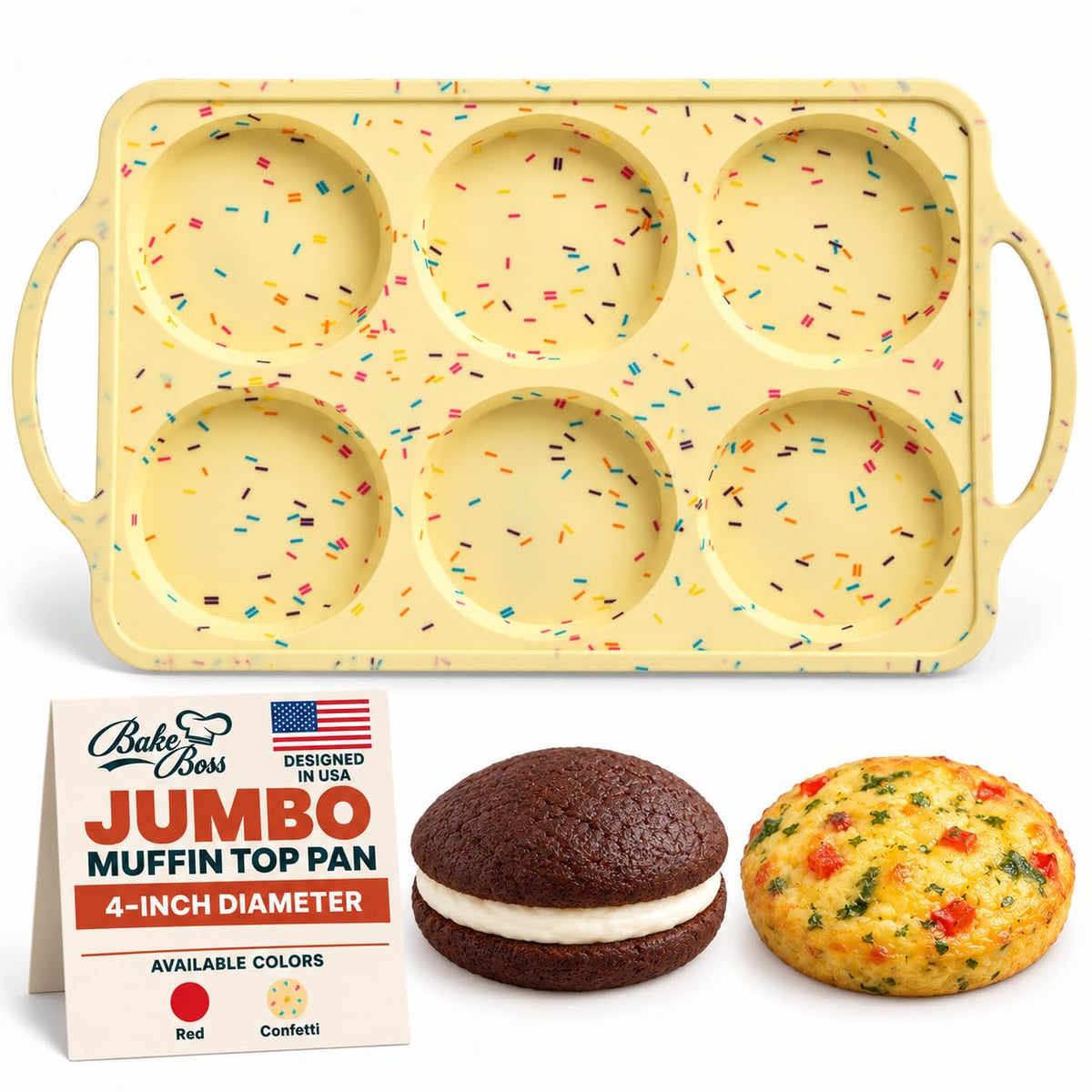 Silicone Muffin Pans, 2-Pack Regular 12 Cup & Mini 24 Cup, BPA-Free
