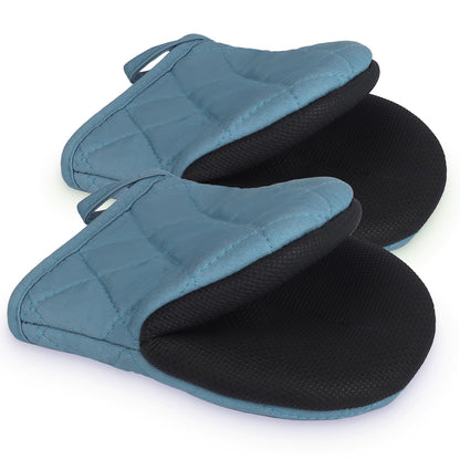 Goldmeet Mini Oven Mitts 2-Pack, 7"x5.5", 500°F Silicone Grip, Taro Purple