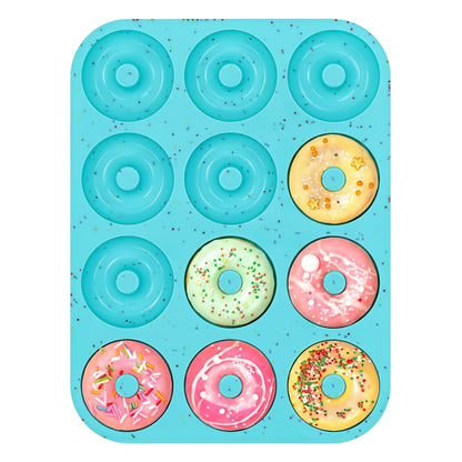 CAKETIME 3 Inch Silicone Donut Pan for Baking Nonstick Doughnut Mold(3 Pcs)
