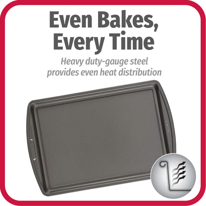 GoodCook Everyday Baking Sheet Set Nonstick Carbon Steel Standard-Sized Cookie Sheets for Even Baking, Bakeware Set Includes 3 Pans with Scratch-Resistant Finish, 13x9-Inch, Gray