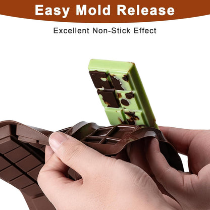 Chocolate Bar Mold，Non-Stick Chocolate Molds，100% Food Grade Silicone Mold