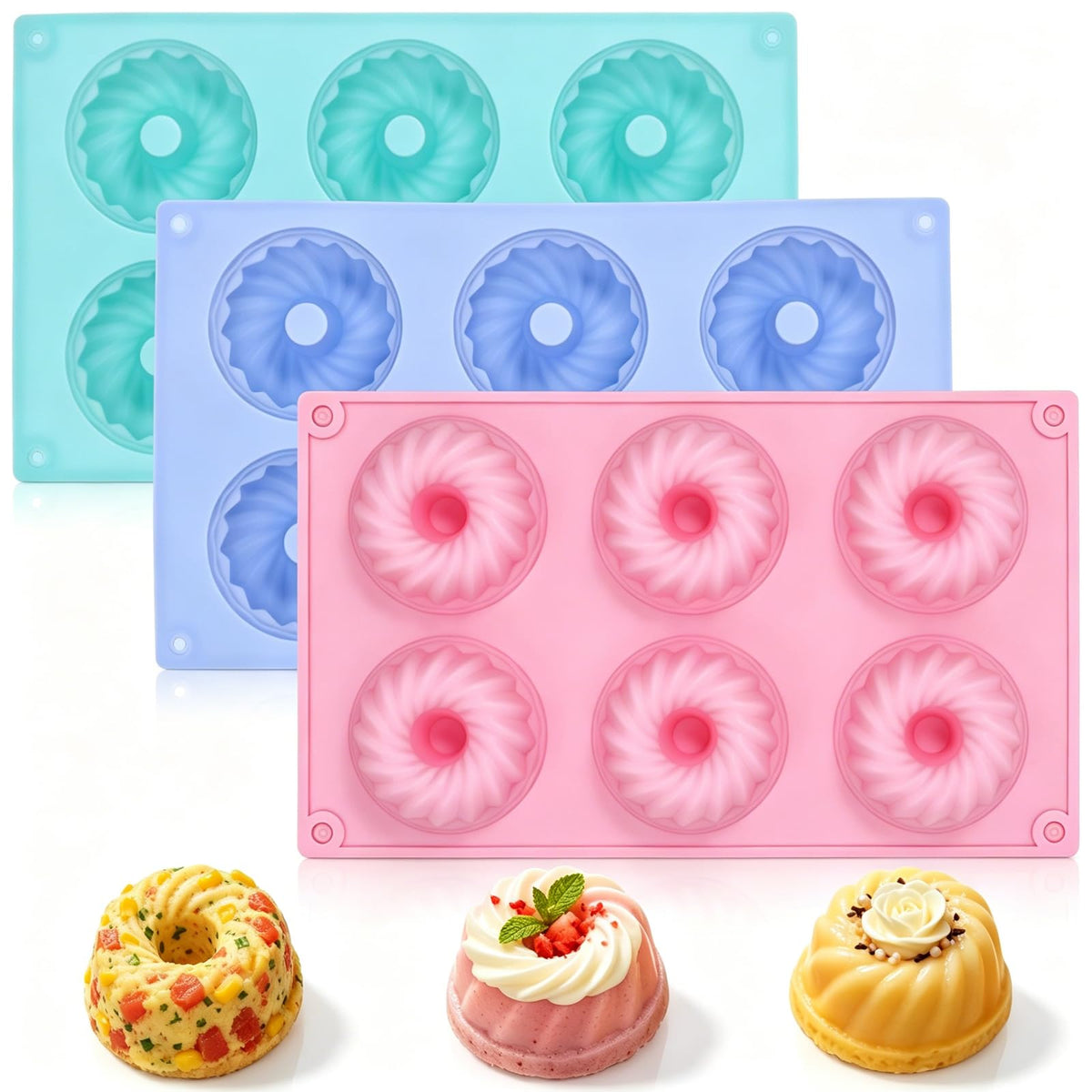 Silicone Muffin Top Pan, 4 Inch Egg Mold for Breakfast Sandwiches