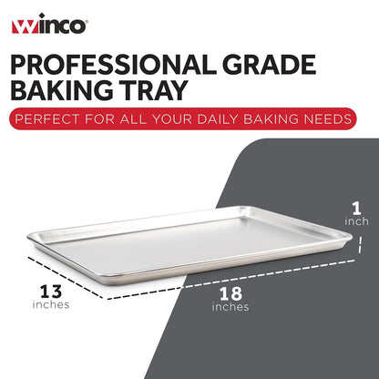 Winco 13" x 18" Aluminum Sheet Pan, 1/2 Size