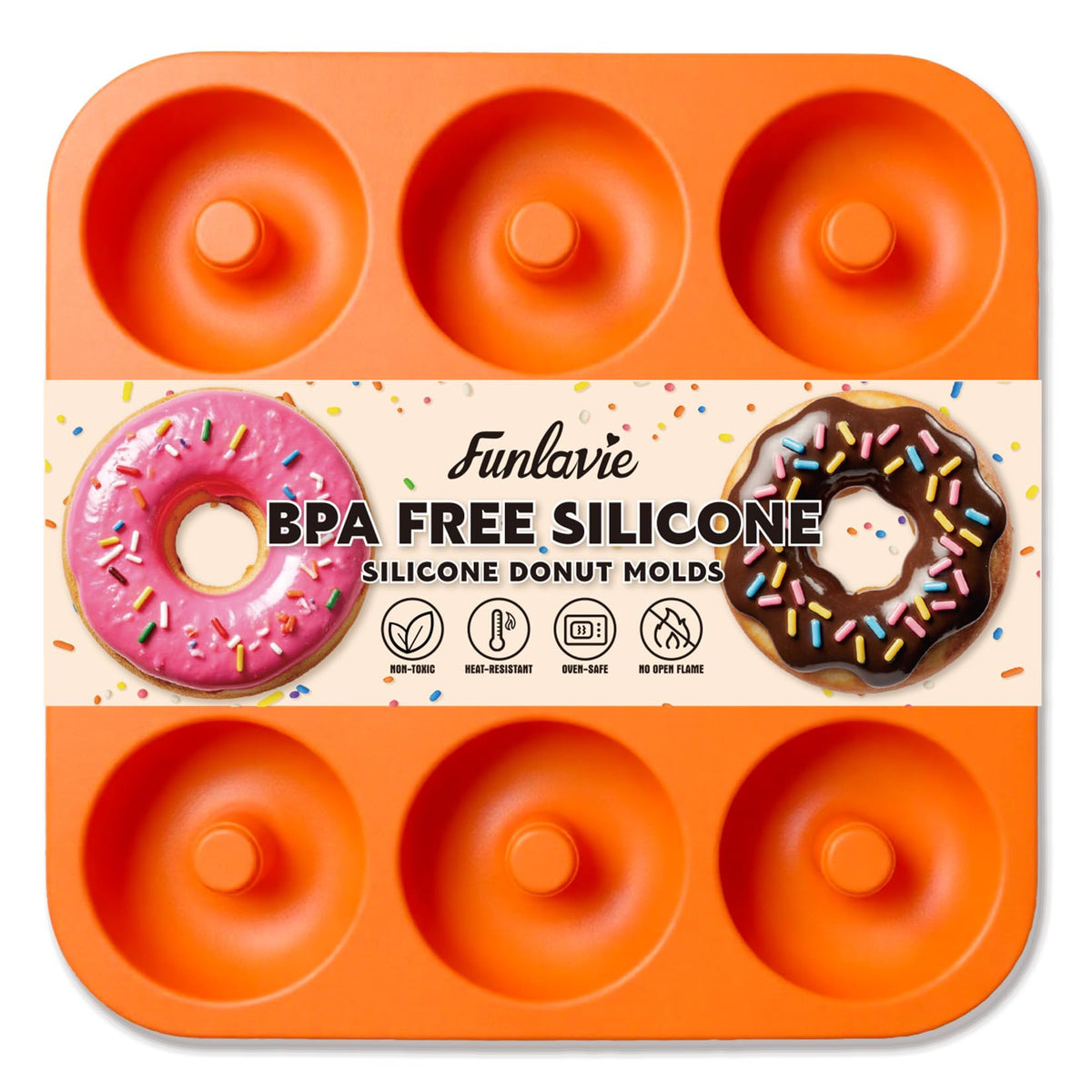 Large Silicone Donut Pan for Baking,9 Cavity Non-Stick Food Molds