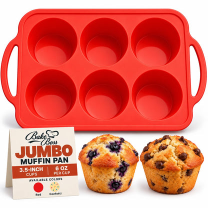 Silicone Muffin Pans, 2-Pack Regular 12 Cup & Mini 24 Cup, BPA-Free